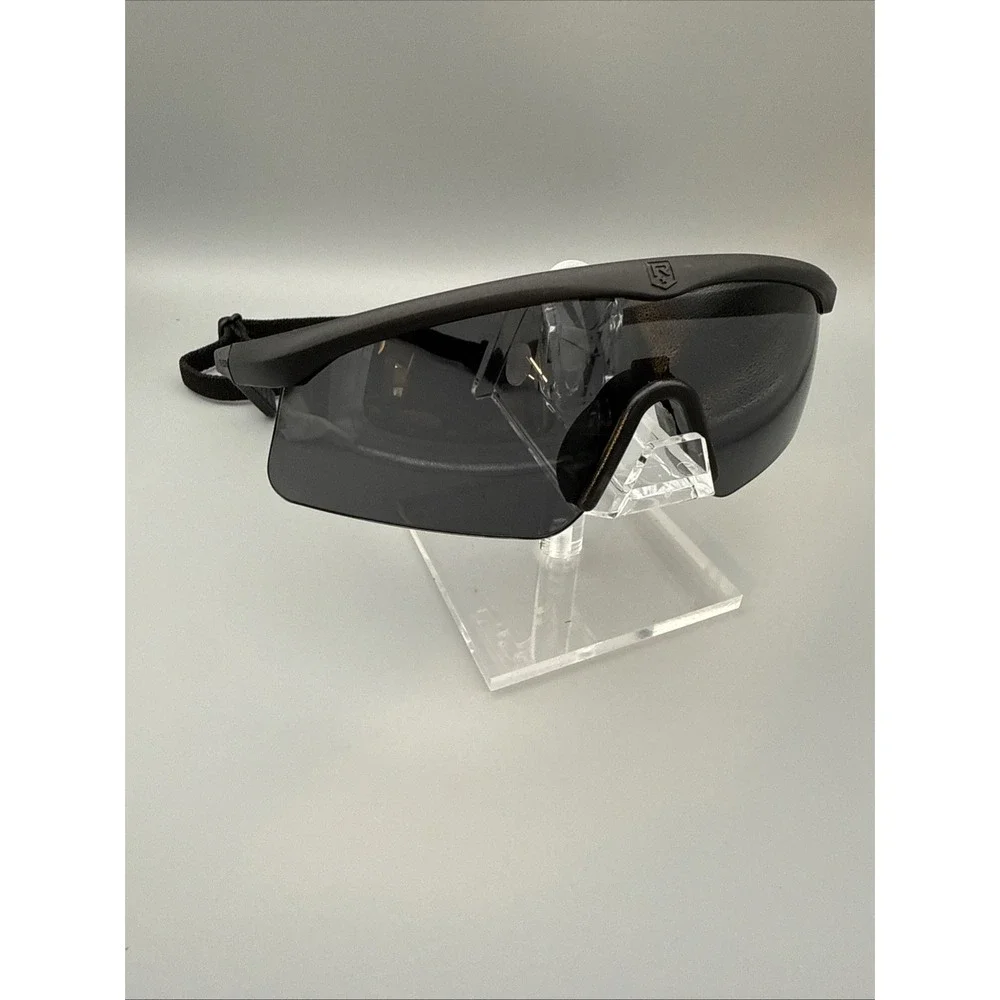 Revision Military Z87 Low Profile Tactical SunGlasses Black Shield with Strap